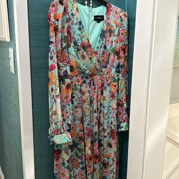 Betsy & Adam fully lined sheer fabric long sleeves, peek a boo front opening. - Picture 1 of 7